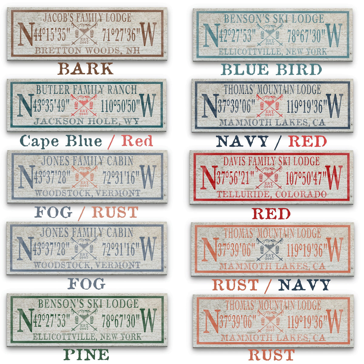 Personalized Canvas Ski Lodge Sign