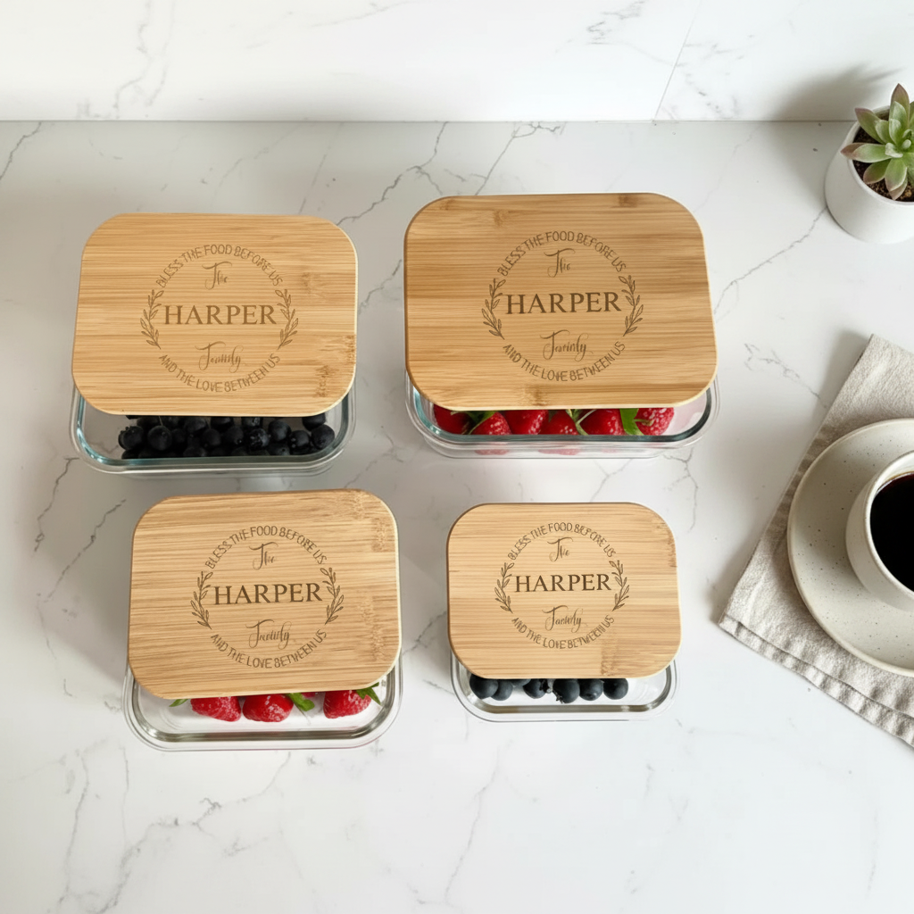 Personalized Simply Stored Glass Tupperware Set