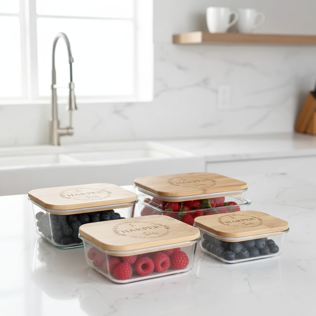 Personalized Simply Stored Glass Tupperware Set
