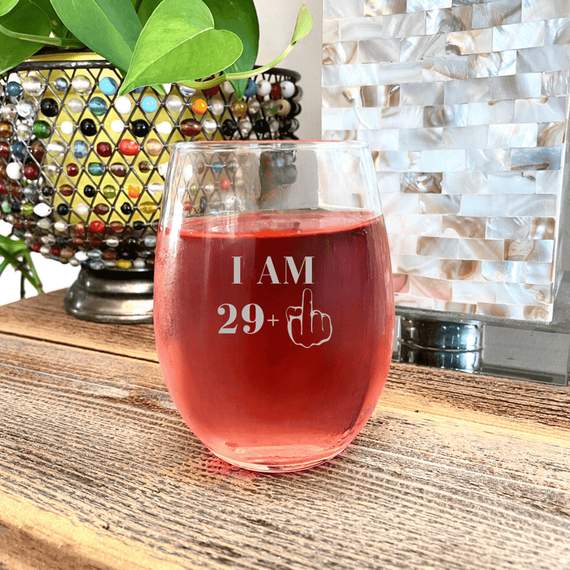 Personalized Witty Birthday Custom Wine Glass for her, Customized Gifts for Women by Groovy Girl Gifts