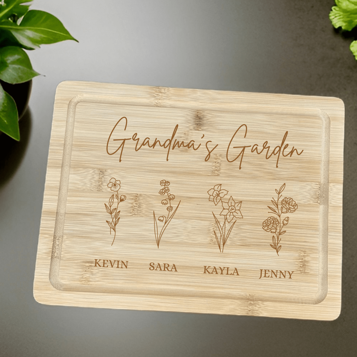 Personalized Floral Family Cutting Board for her, Customized Gifts for Women by Groovy Girl Gifts