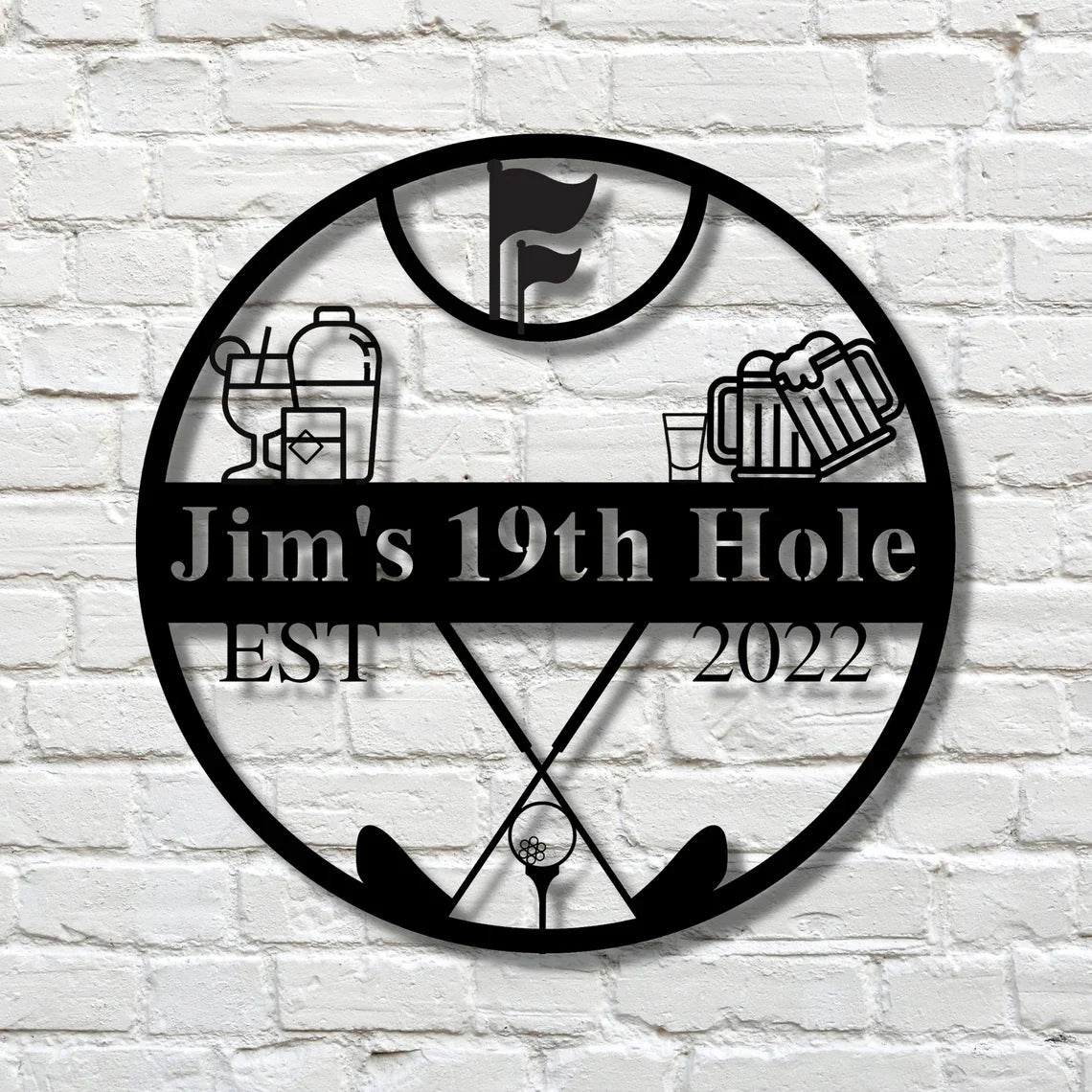 Unique Personalized 19th Hole Pub Sign Customized Pub Signs Gifts for Men by Groovy Guy