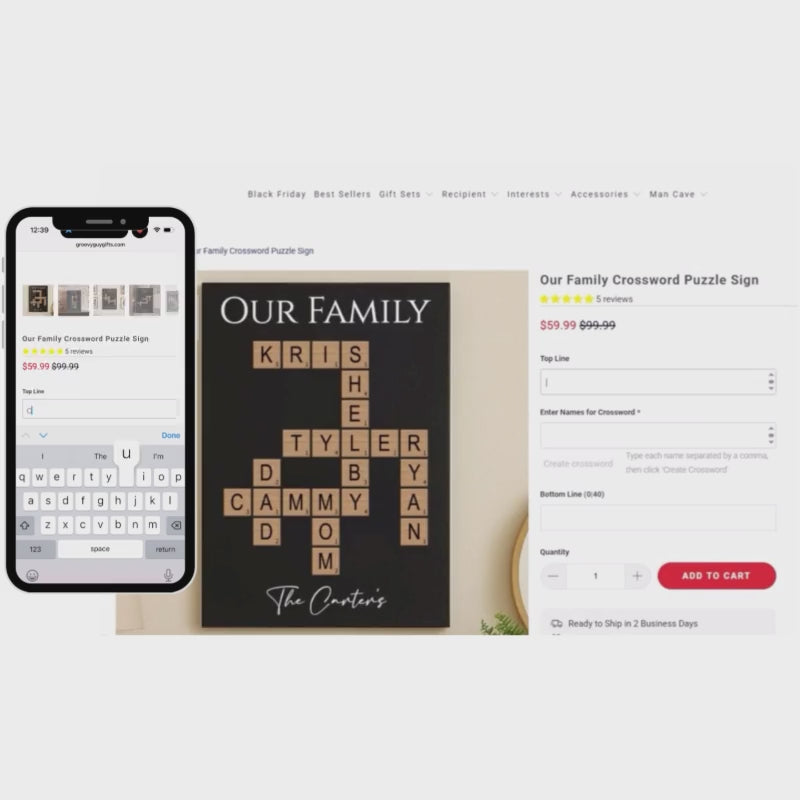 Family Crossword Personalized Wall Art