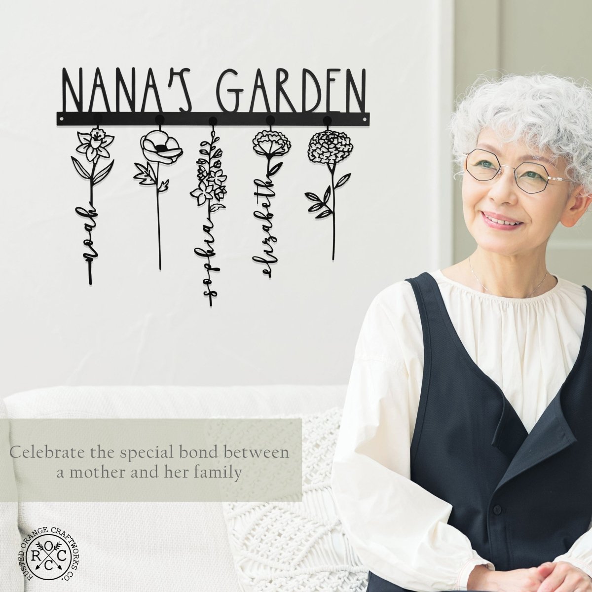 Personalized Our Family Garden Sign for her, Customized Gifts for Women by Willow & Hive