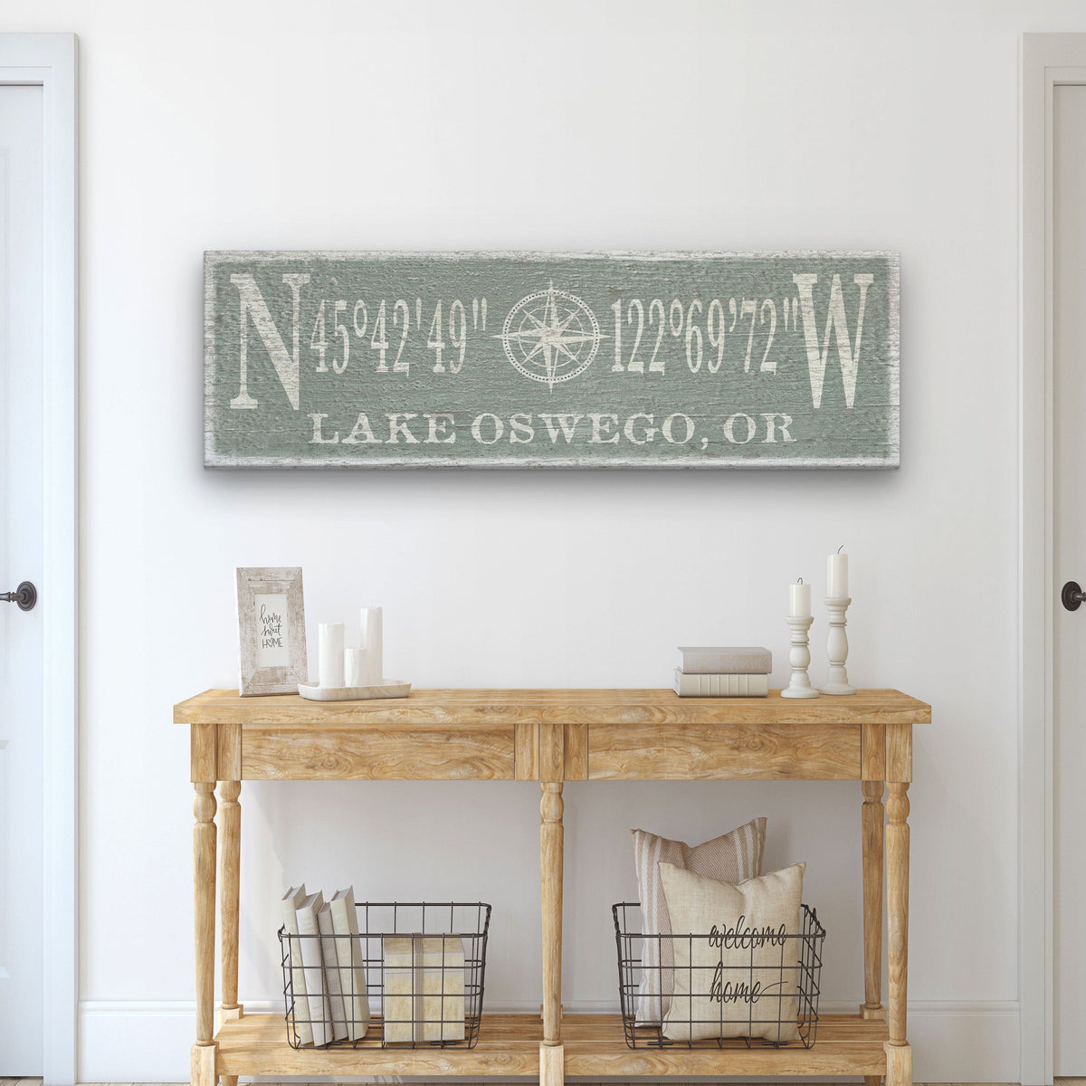 Personalized Compass Rose Canvas Sign