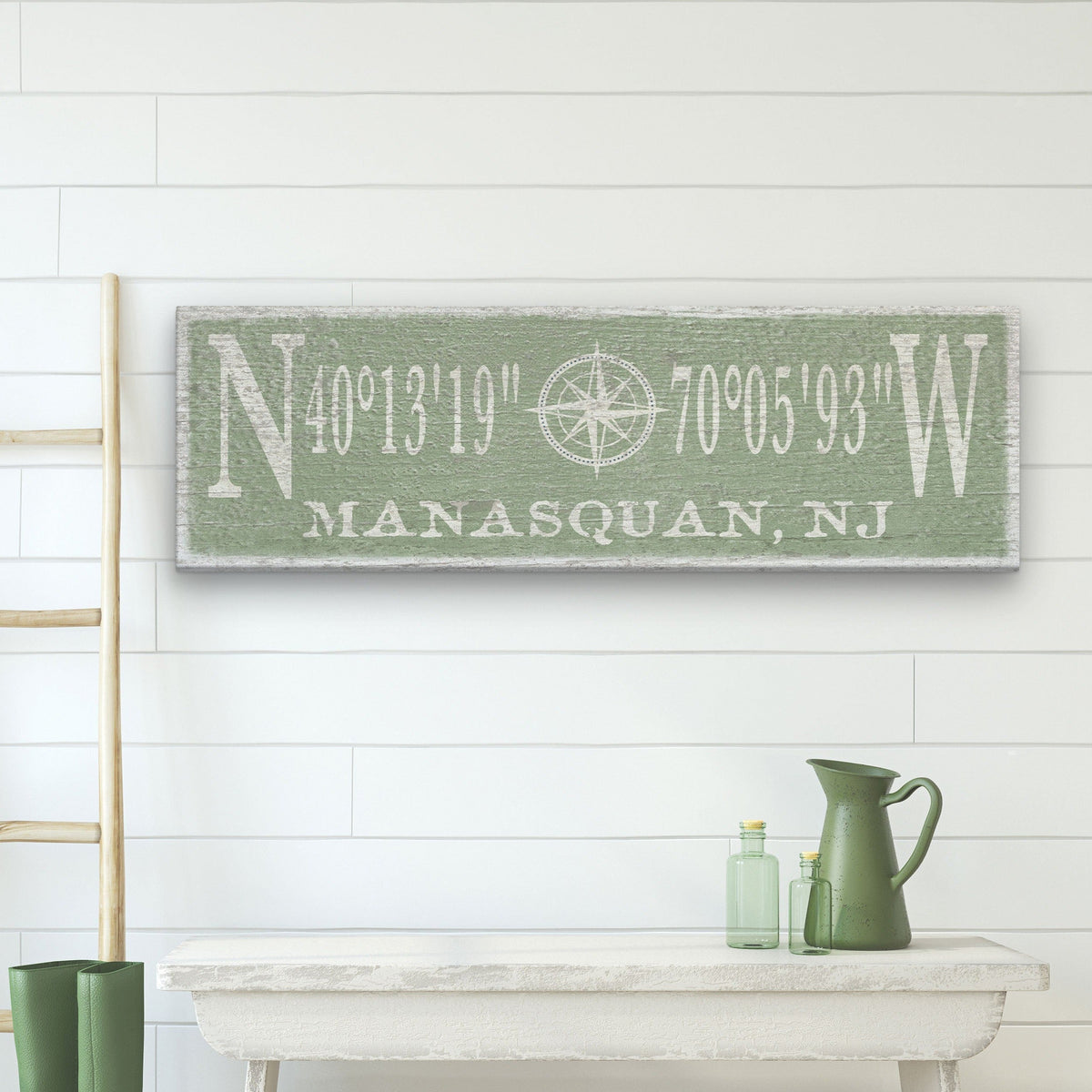 Personalized Compass Rose Canvas Sign