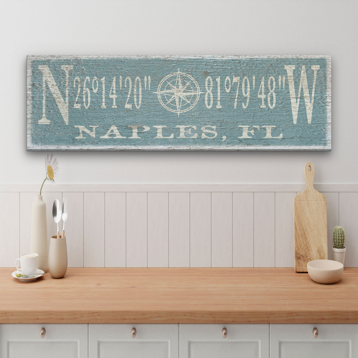 Personalized Compass Rose Canvas Sign