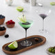 Crystal Black Swan Martini Glasses