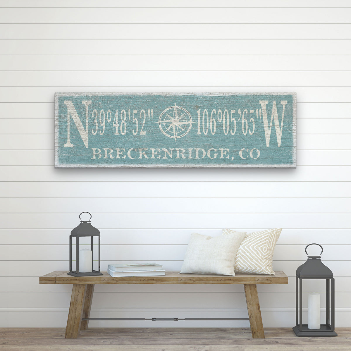Personalized Compass Rose Canvas Sign