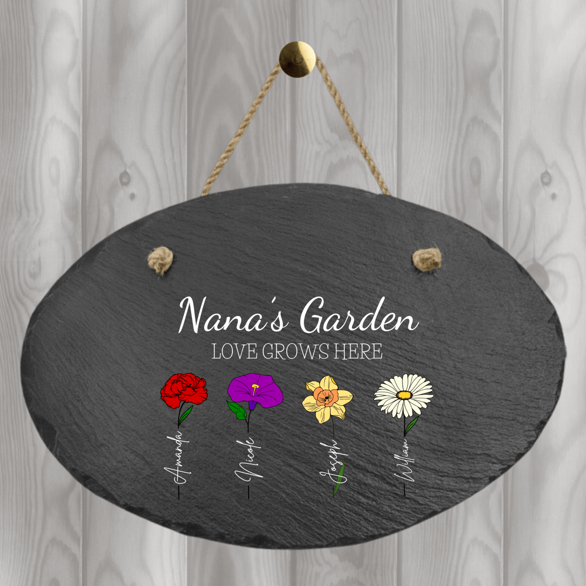 Personalized Custom Mother's Garden Sign for her, Customized Gifts for Women by Groovy Girl Gifts