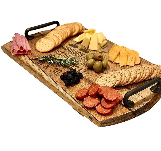 Bourbon Barrel Wood Charcuterie Board