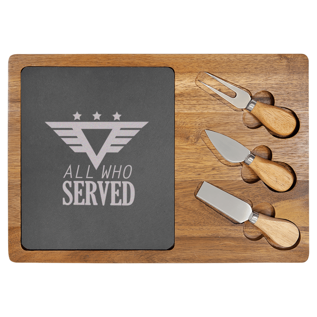All Who served Wood Slate Serving Tray