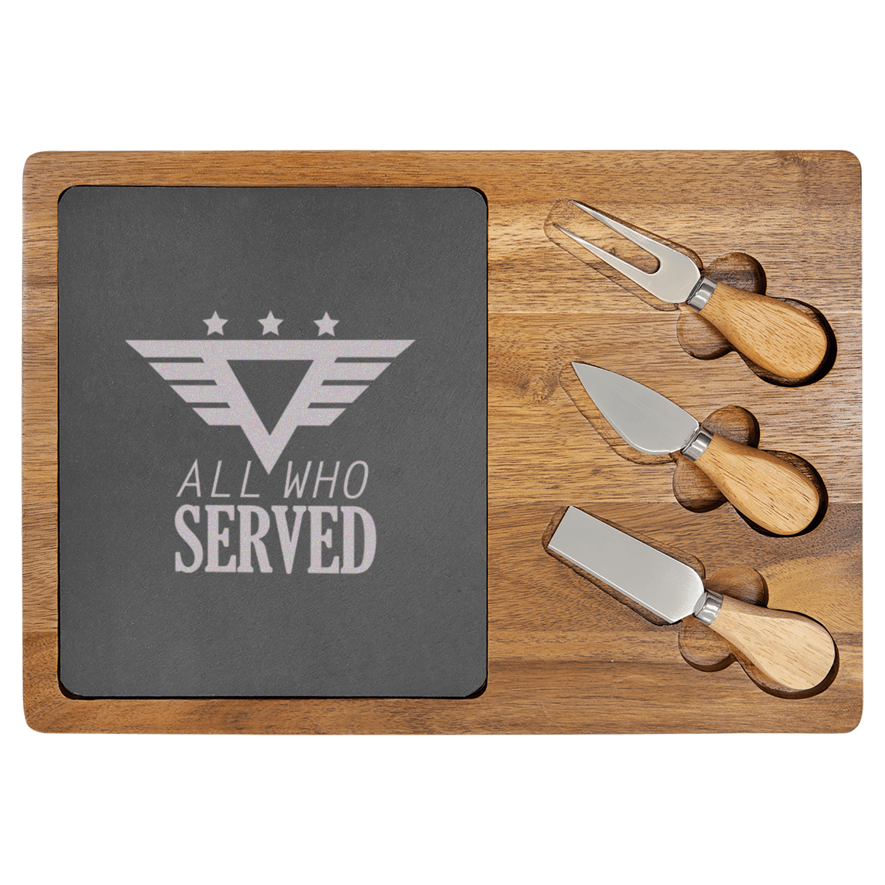 All Who served Wood Slate Serving Tray