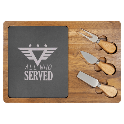 All Who served Wood Slate Serving Tray