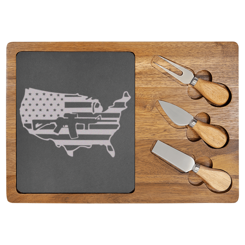 American Rifle Wood Slate Serving Tray