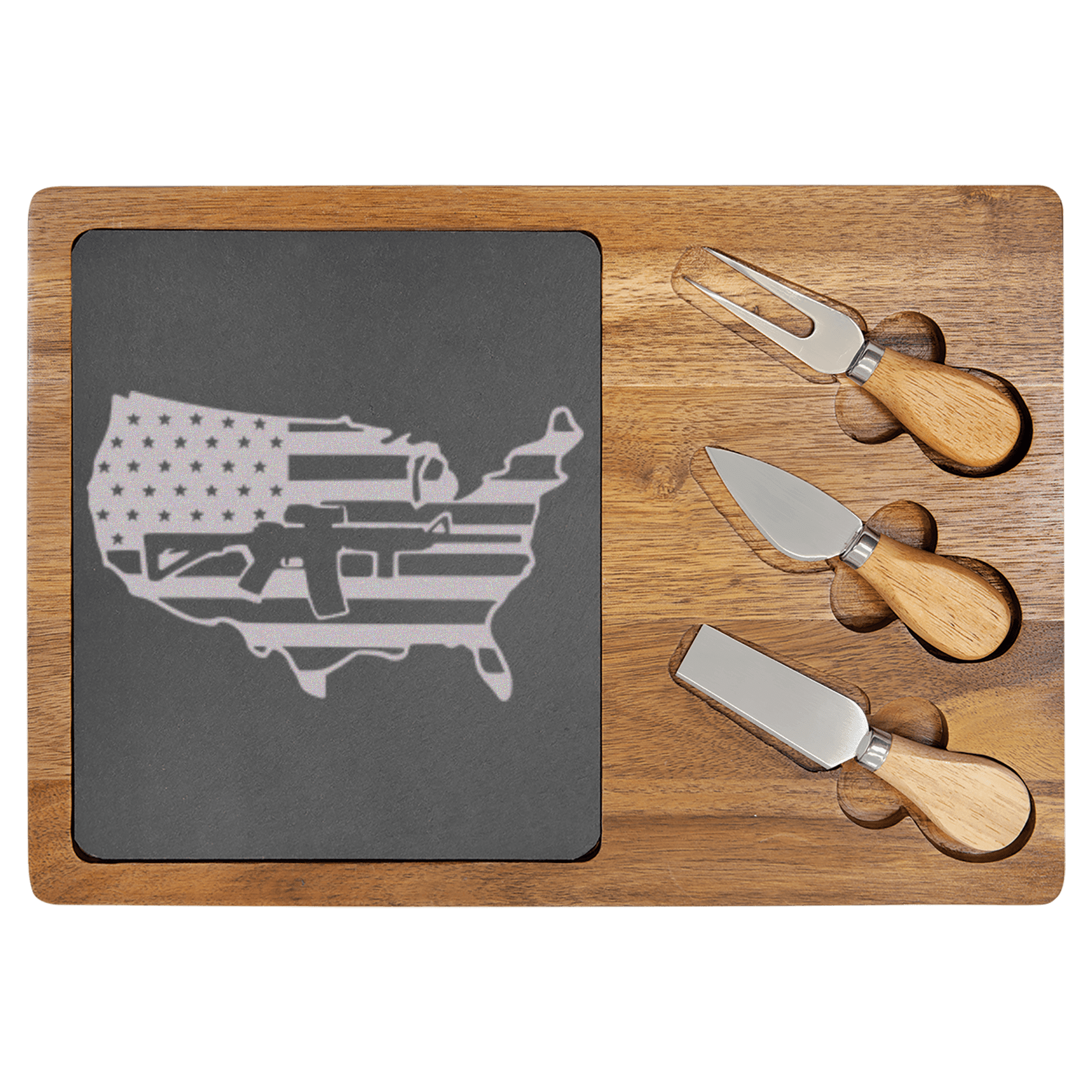 American Rifle Wood Slate Serving Tray