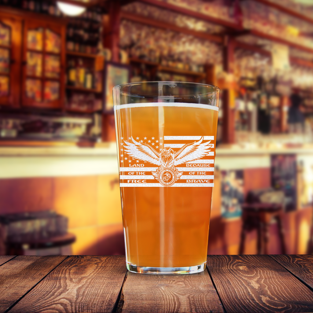 Because Of The Brave Pint Glass