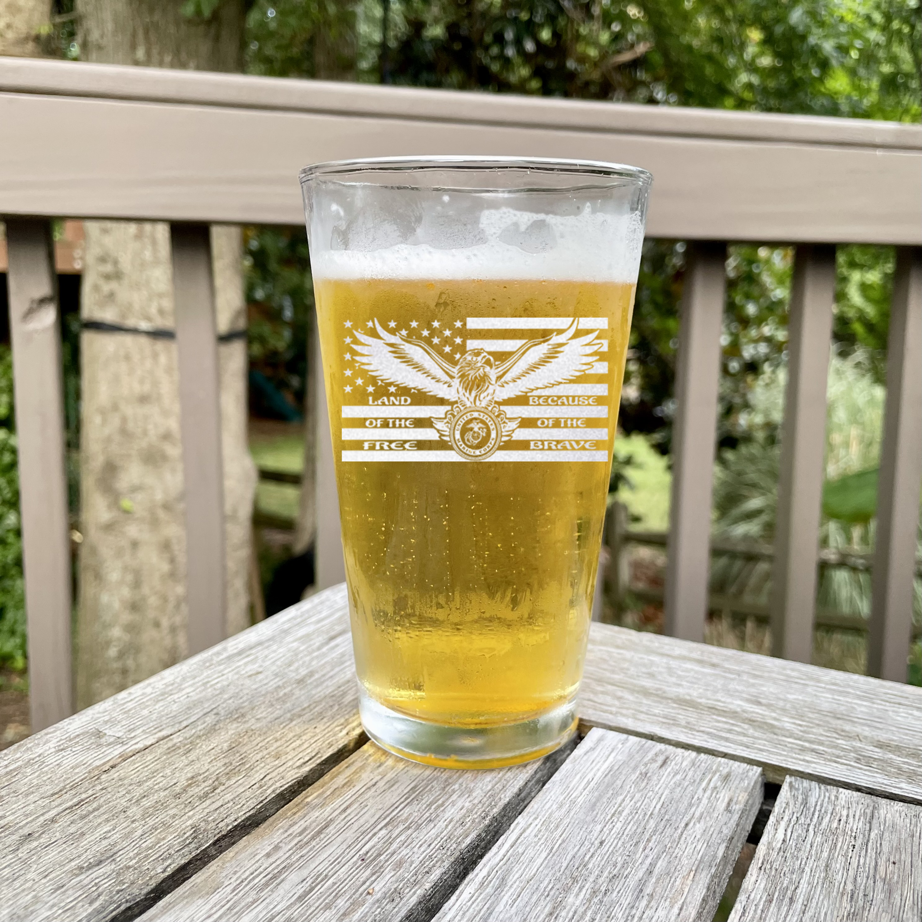 Because Of The Brave Pint Glass