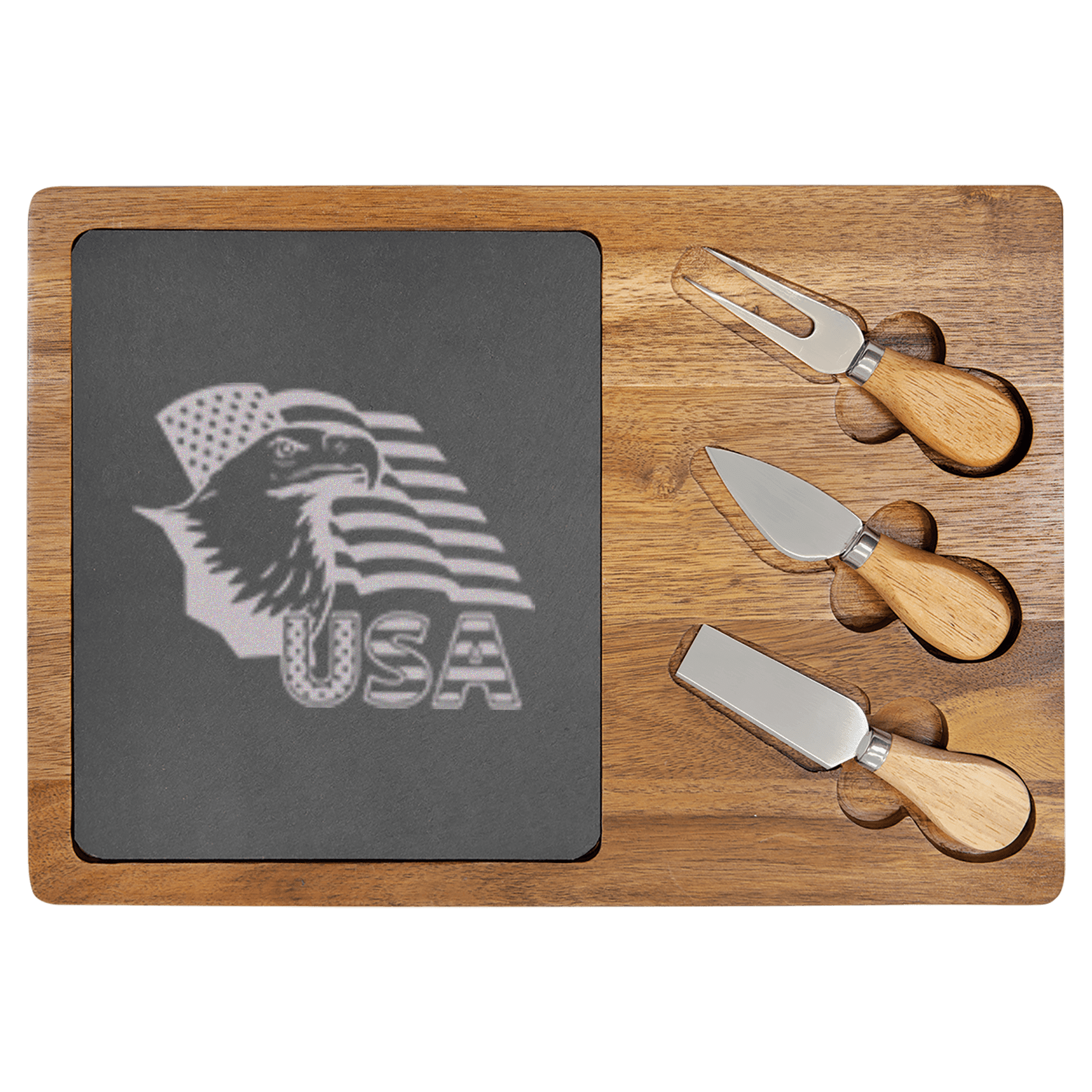 Birds Of Prey Flag Wood Slate Serving Tray
