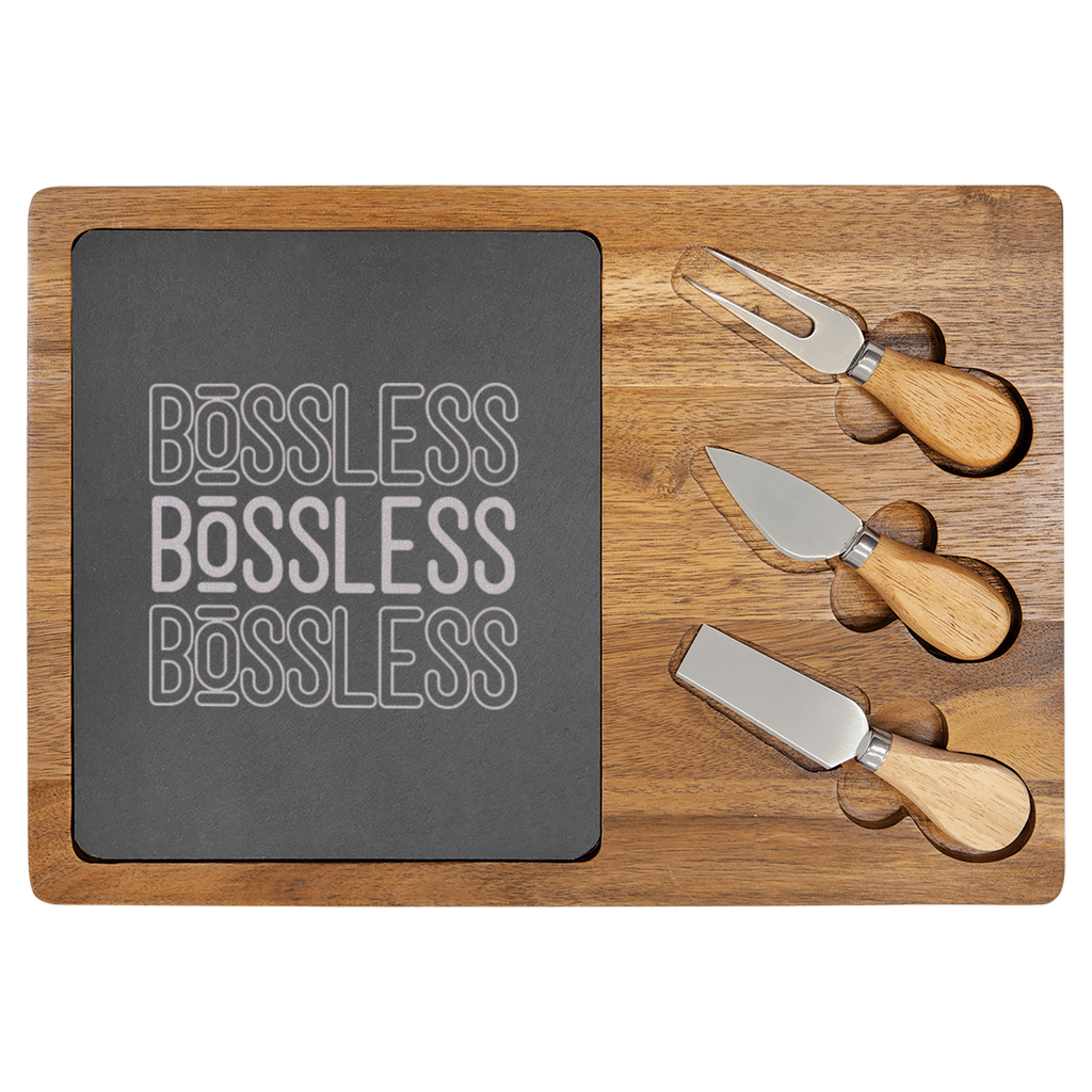 Bossless Life Wood Slate Serving Tray
