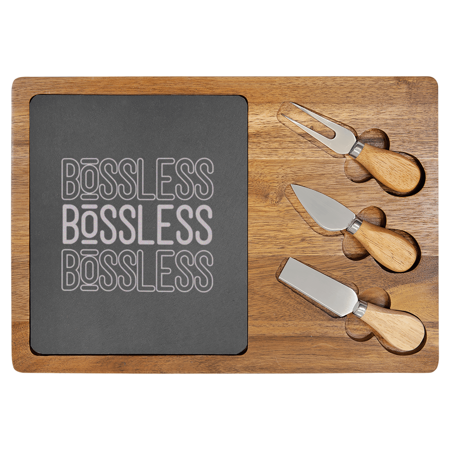 Bossless Life Wood Slate Serving Tray