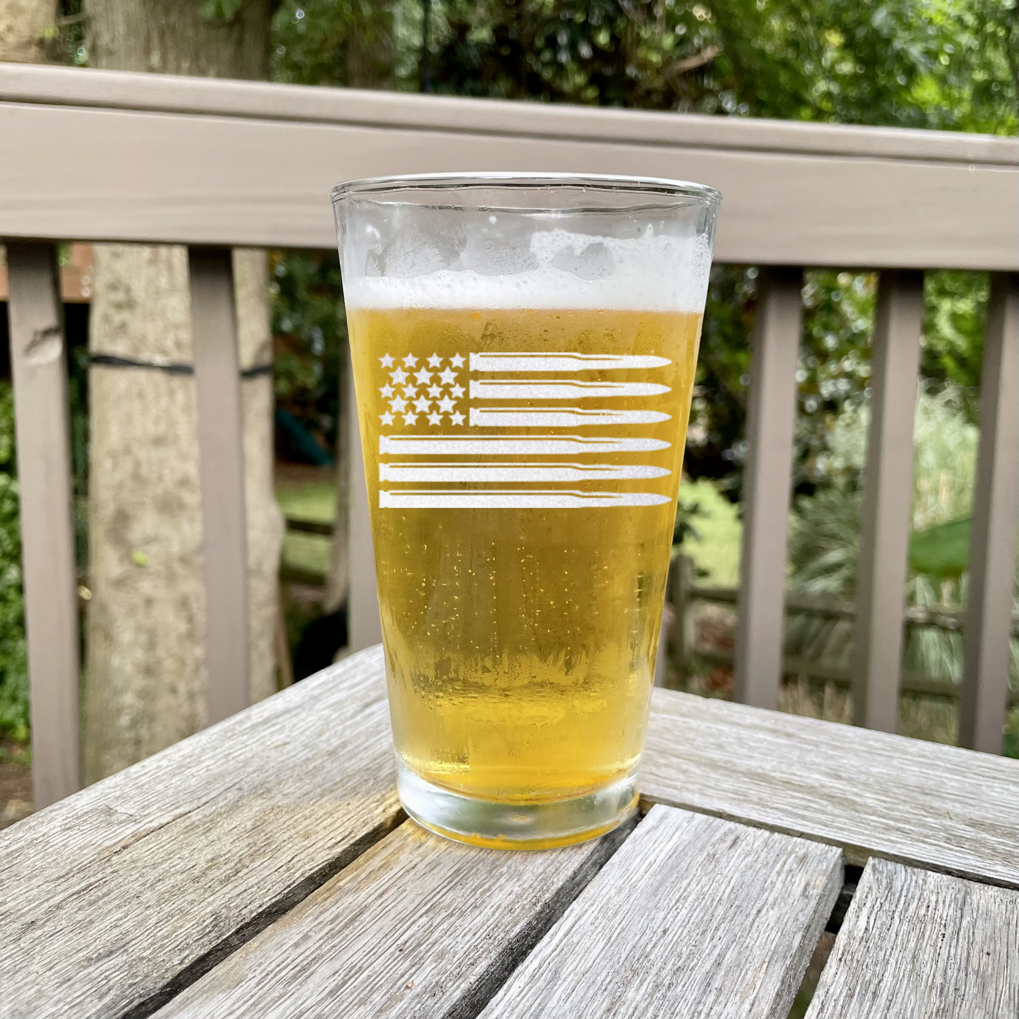 Bullet American Flag Pint Glass