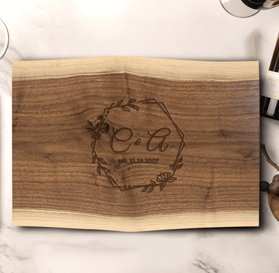 Anniversary Walnut Cutting Board With Enduring Love Design