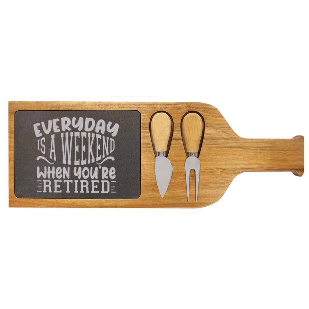 Every Day Is A Weekend Wood Slate Serving Tray With Handle