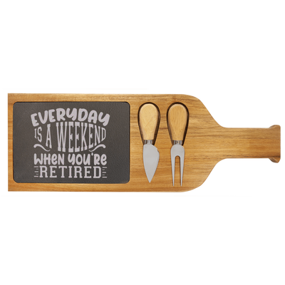 Every Day Is A Weekend Wood Slate Serving Tray With Handle