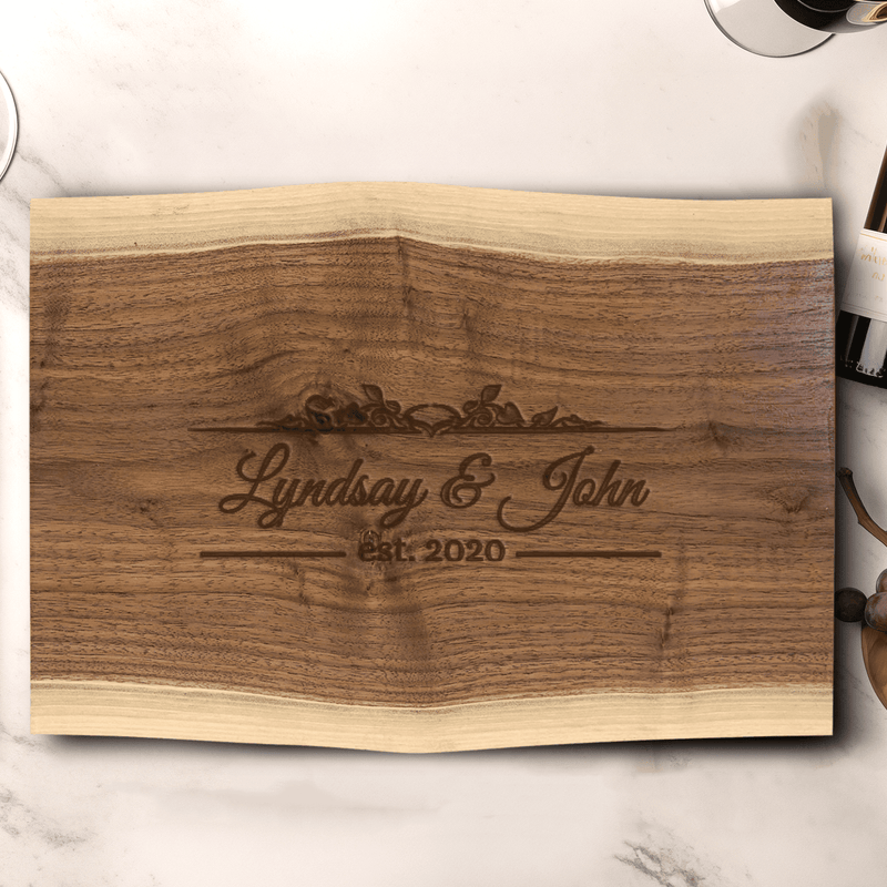 Anniversary Walnut Cutting Board With Forever United Design