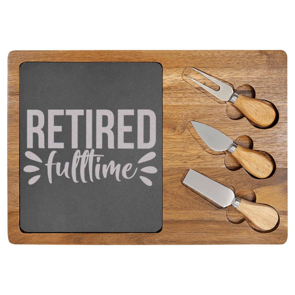 Fulltime Retired Wood Slate Serving Tray