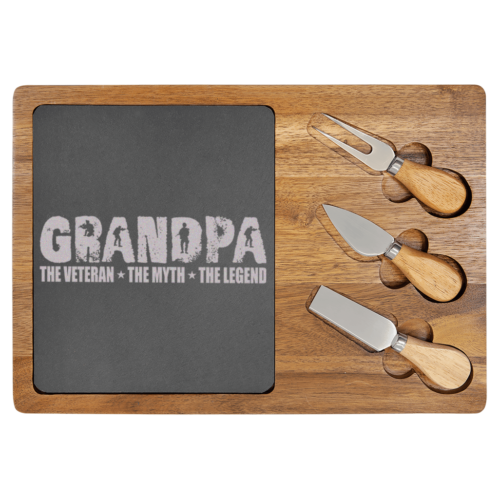 Grandpa Vet Myth Legend Wood Slate Serving Tray