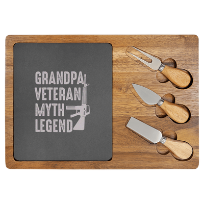 Grandpas A Legend Wood Slate Serving Tray