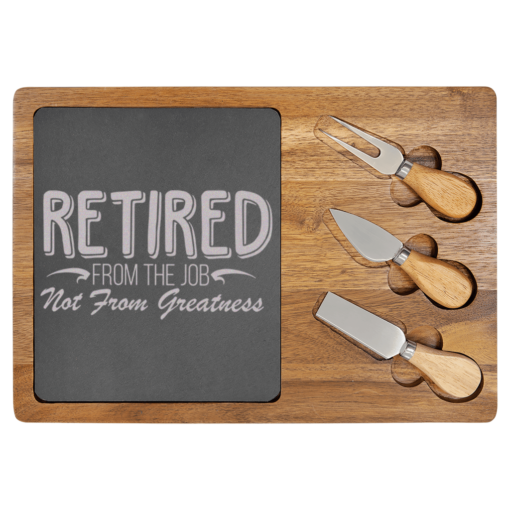 Greatness Never Retires Wood Slate Serving Tray