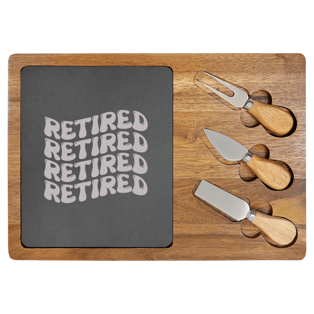 Groovy And Retired Wood Slate Serving Tray