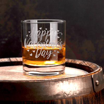 Happy Valentines Day Whiskey Glass
