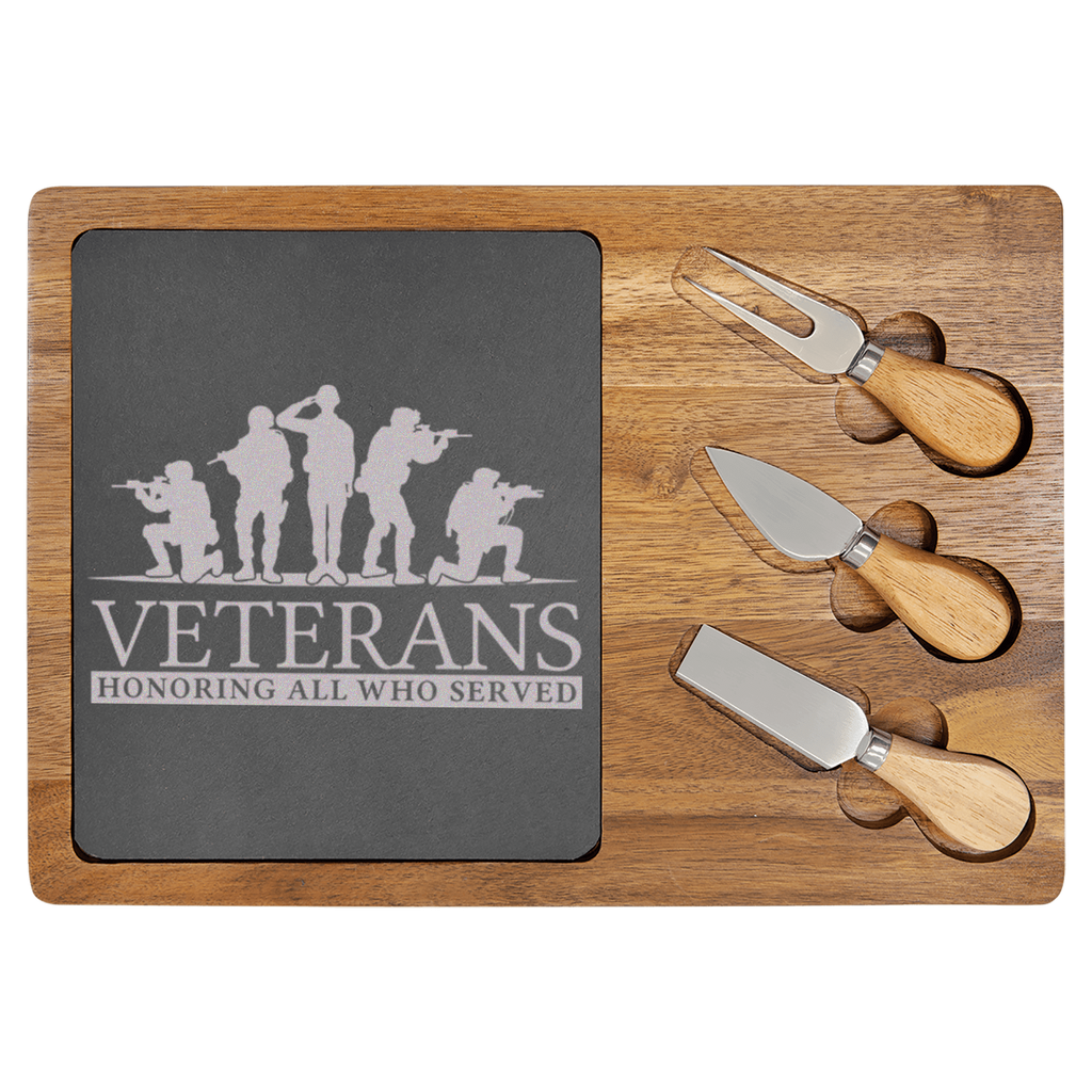 Honoring Who Served Wood Slate Serving Tray