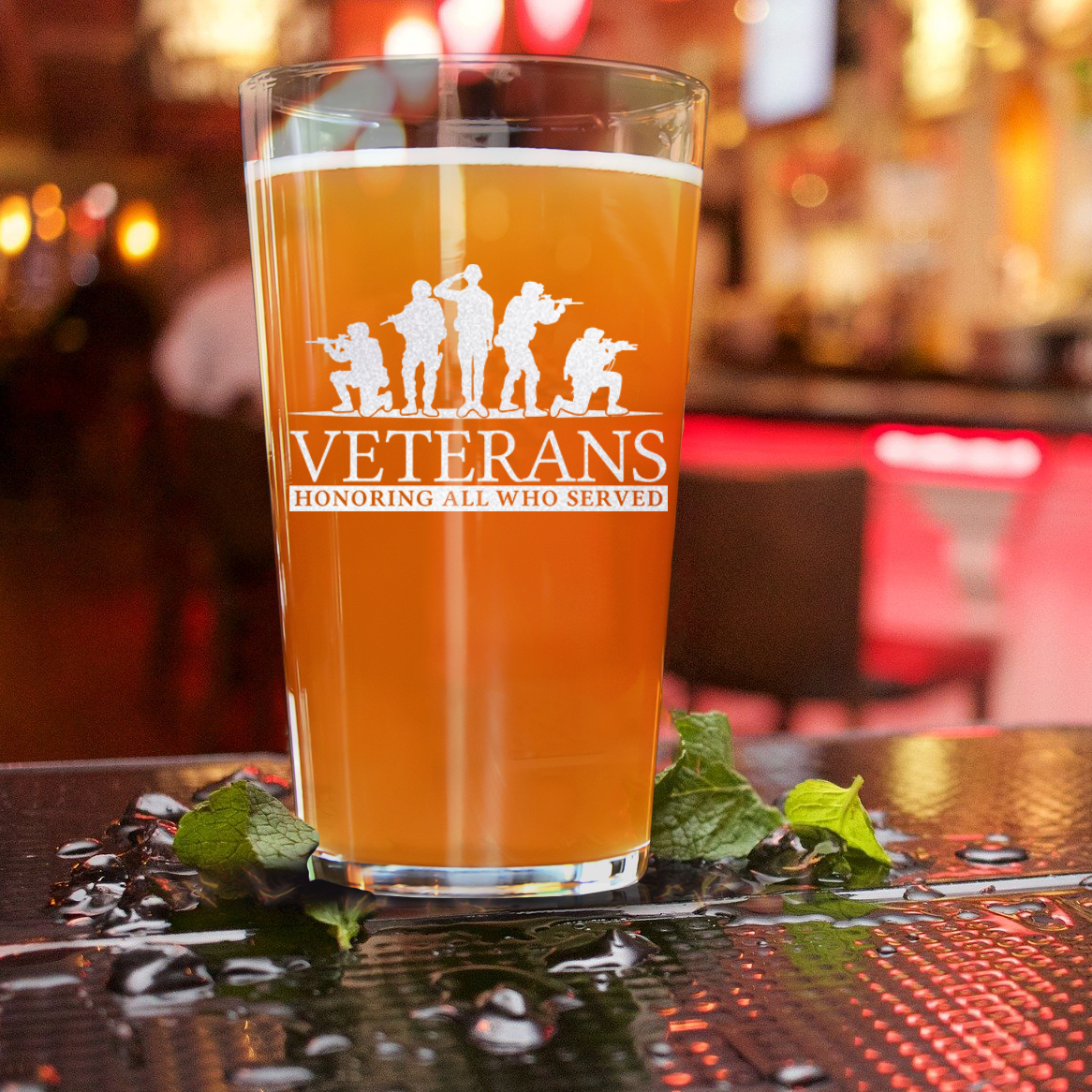 Honoring Who Served Pint Glass