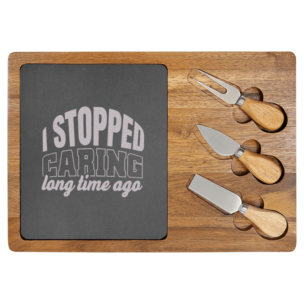 I Just Dont Care Wood Slate Serving Tray