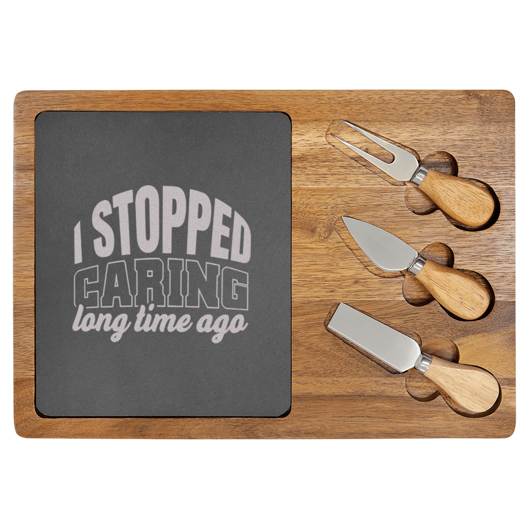 I Just Dont Care Wood Slate Serving Tray