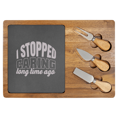 I Just Dont Care Wood Slate Serving Tray