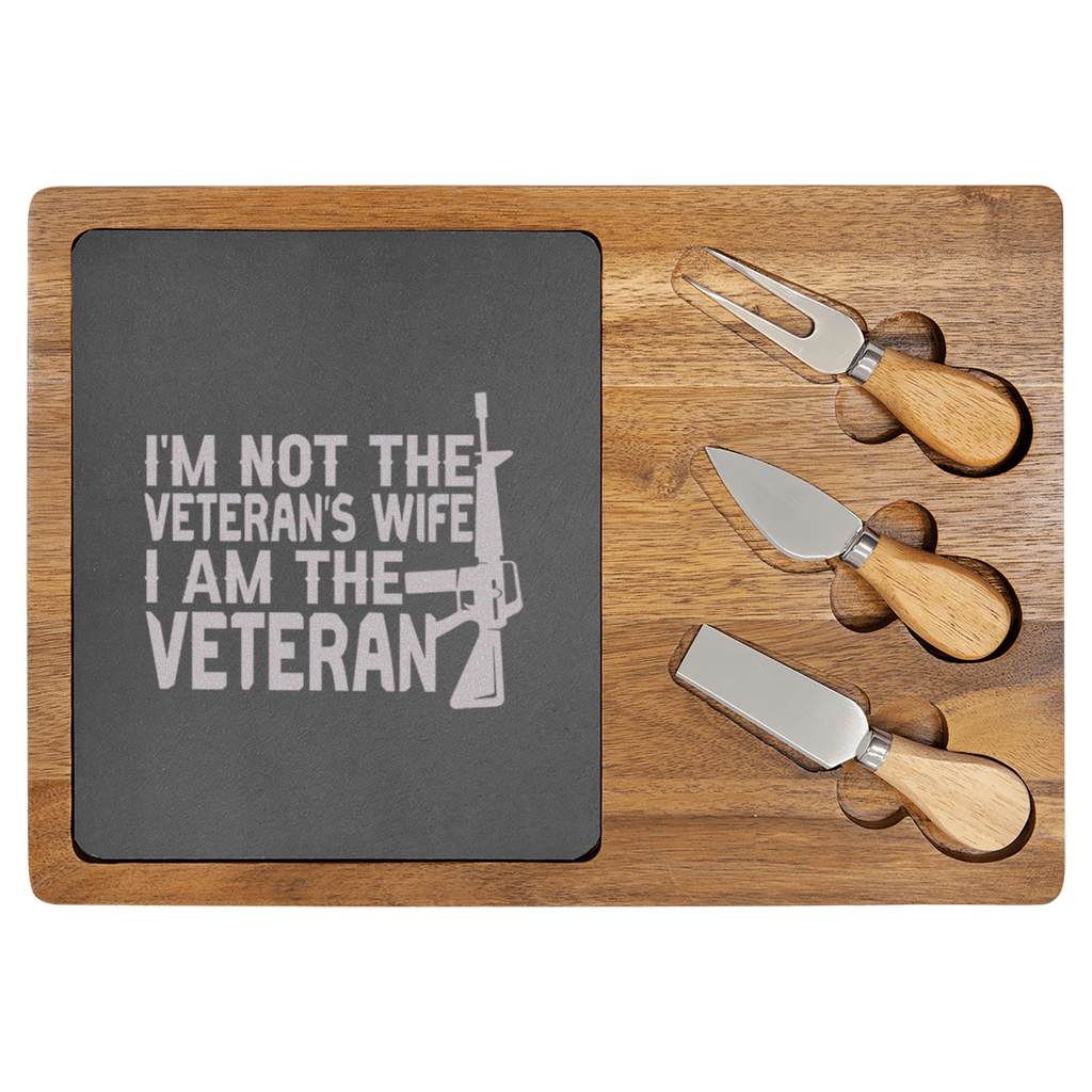 Im Not The Veterans Wife Wood Slate Serving Tray