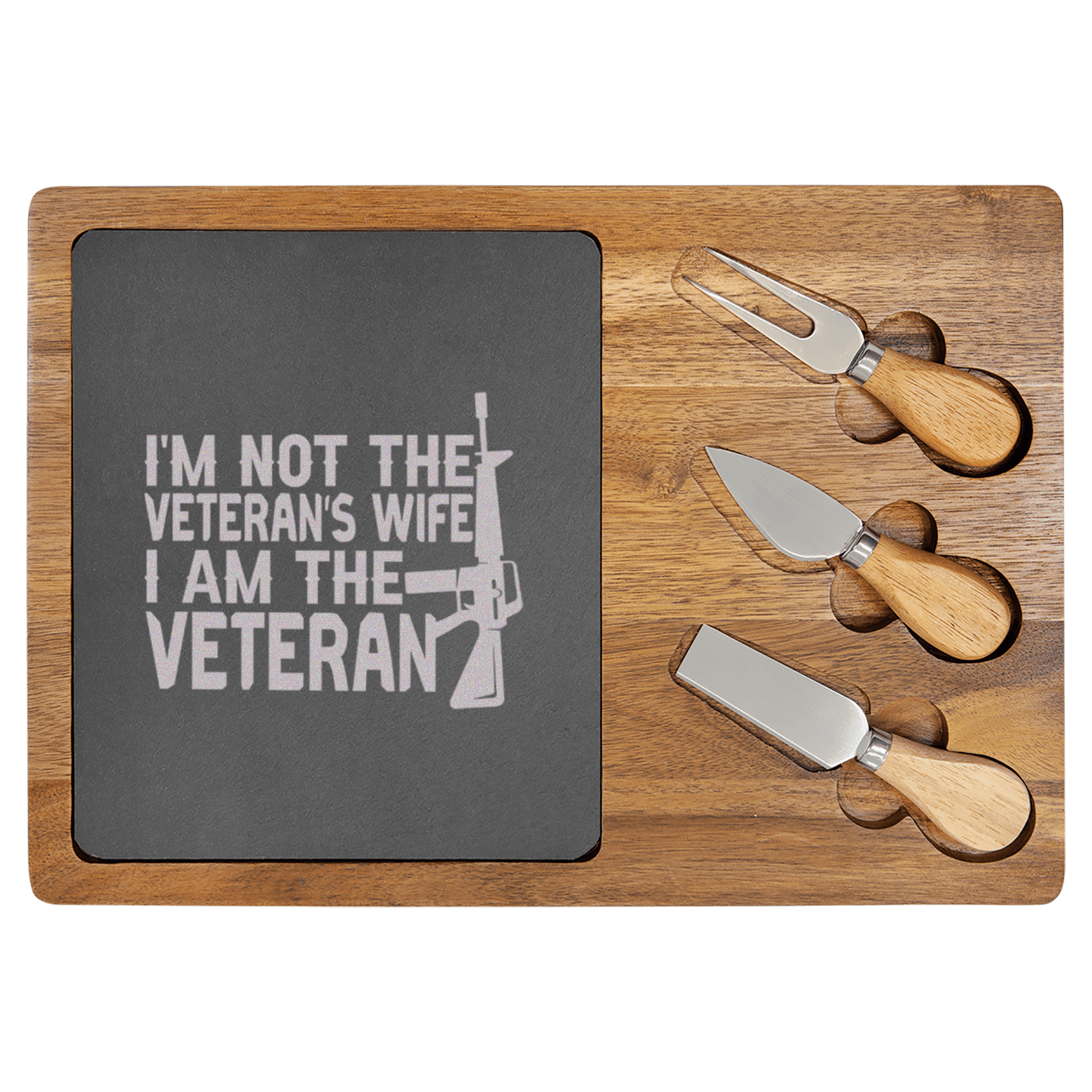 Im Not The Veterans Wife Wood Slate Serving Tray