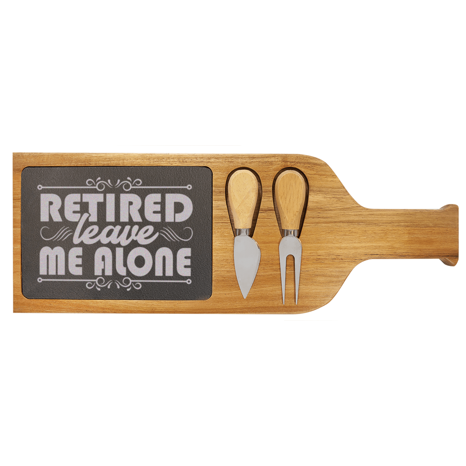 Im Retired Leave Me Alone Wood Slate Serving Tray With Handle