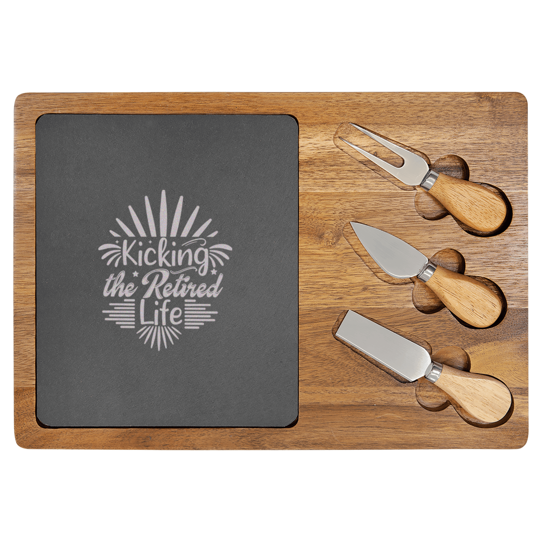 Its Time To Kick Back Wood Slate Serving Tray