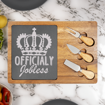 Jobless Queen Wood Slate Serving Tray
