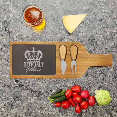 Jobless Queen Wood Slate Serving Tray With Handle