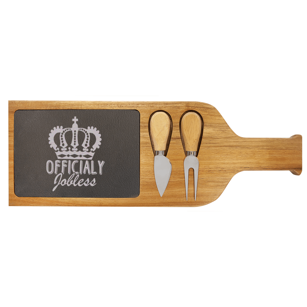 Jobless Queen Wood Slate Serving Tray With Handle