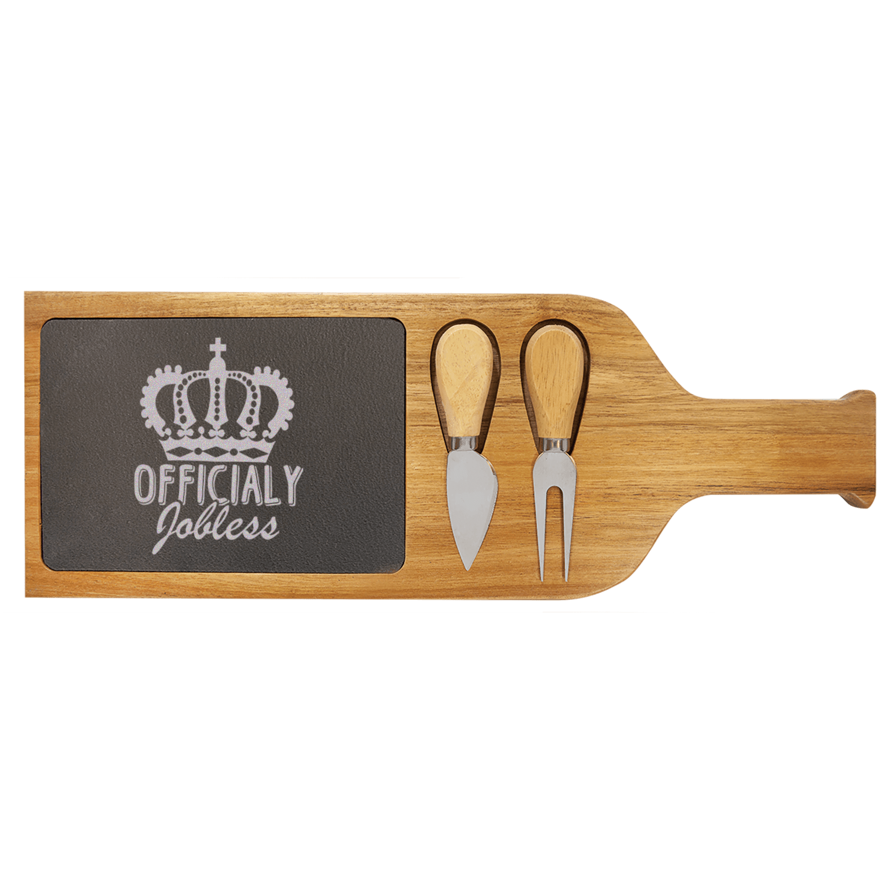 Jobless Queen Wood Slate Serving Tray With Handle
