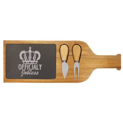 Jobless Queen Wood Slate Serving Tray With Handle